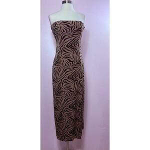 Gunne Sax x Jessica McClintlock Vintage Strapless Gown in Tiger Stripe Size 5